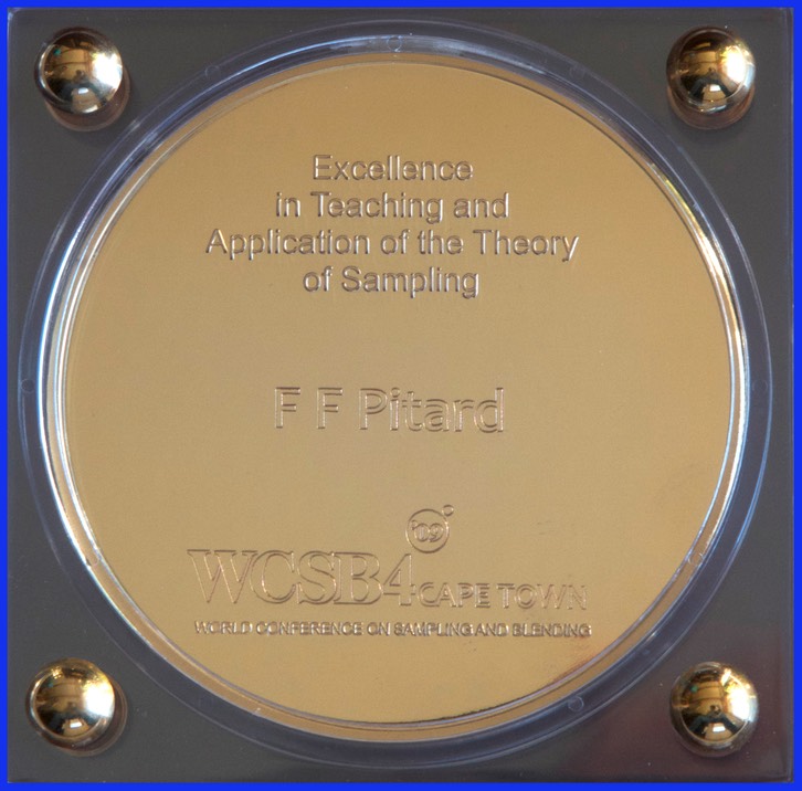 Francis Pitard Sampling Gold Medal closeup